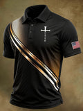 Men's Faith Cross Printed Polo Shirt