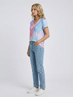 Women's Breast Cancer Awareness Watercolor Drip Printed V-neck T-shirt