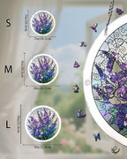 Acrylic Jigsaw Puzzle Suncatcher - Violet Garden Grace