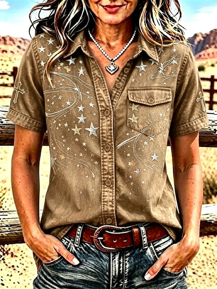 Women's Western-style Faith Short-sleeved Shirt