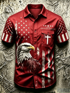 One Nation Under God Commemorative Printed Pocket Shirt Of American Faith