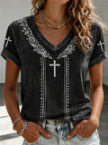 Women's Retro Faith Cross T-shirt