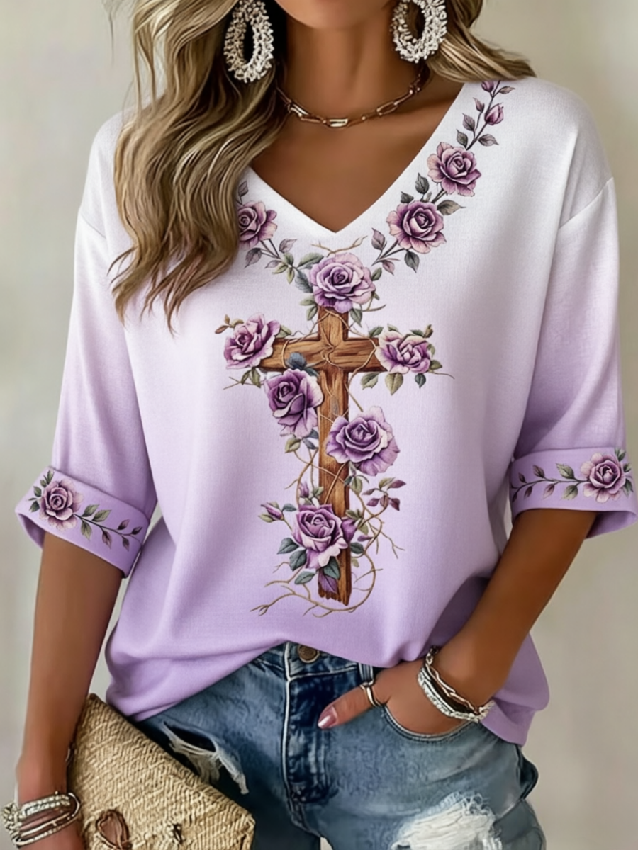 Women'S Faith Art Printed T-Shirt