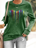 Women's Colorful Dog Heart Paw Print Sweatshirt
