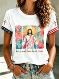 Women'S Religious Faith Floral Art Printed T-Shirt