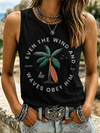 Women'S Even The Wind And Waves Obey Him Tank Top