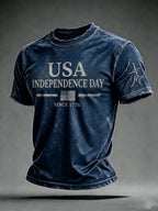 Men'S USA  Independence Day   Faith Art Printed T-Shirt