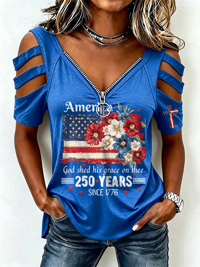 Women'S Casual Faith Hollow Patriotic T-Shirt