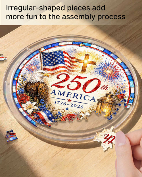 Acrylic Jigsaw Puzzle Suncatcher - Faith & Freedom