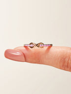 S925 Raise Awareness Of Breast Cancer Pink Infinity Diamond Ring