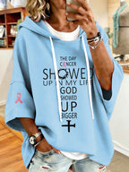 Women's Breast Cancer Faith Print Hoodie