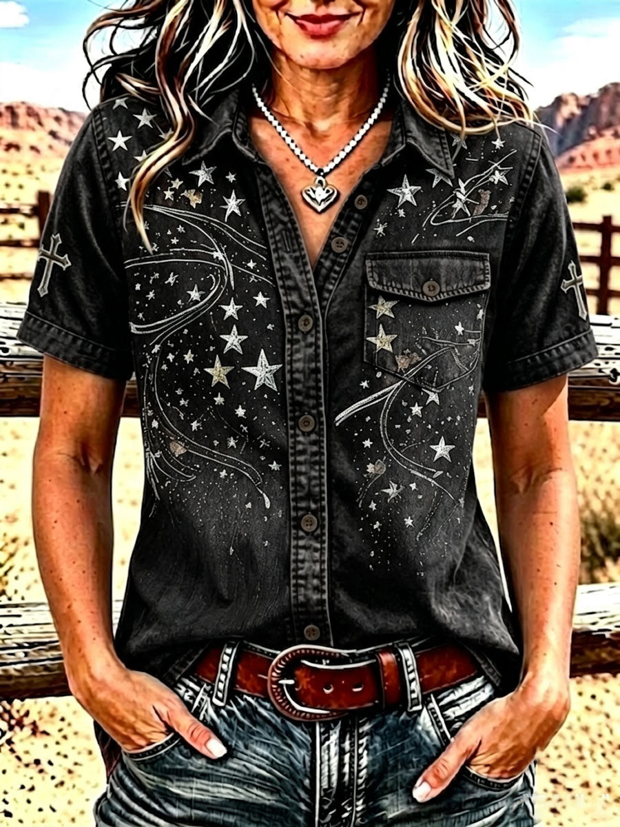 Women's Western-style Faith Short-sleeved Shirt