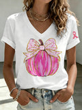 Women's Pink pumpkin Print T-shirt