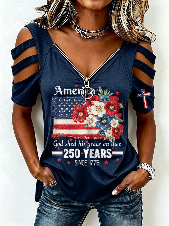 Women'S Casual Faith Hollow Patriotic T-Shirt