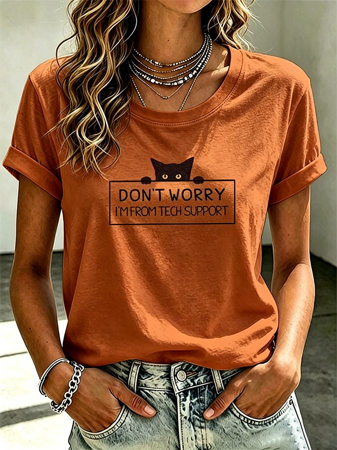 Cute Cat Claw Printed Casual T-Shirt