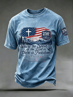 Religious Faith Cross Jesus Casual Printed Round Neck T-Shirt