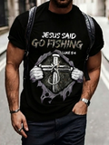 Men'S Retro Independence Day Eagle Pattern Washed Print Art T-Shirt