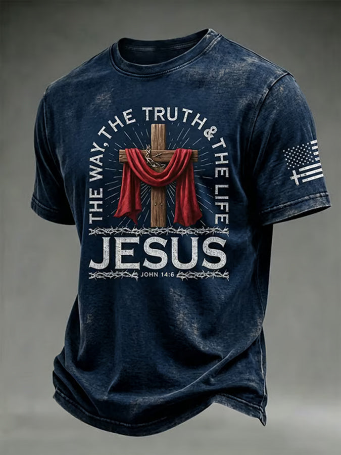 Men'S Faith Print Short Sleeve T-Shirt