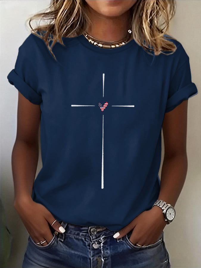 Women'S Casual Patriotic Faith T-Shirt