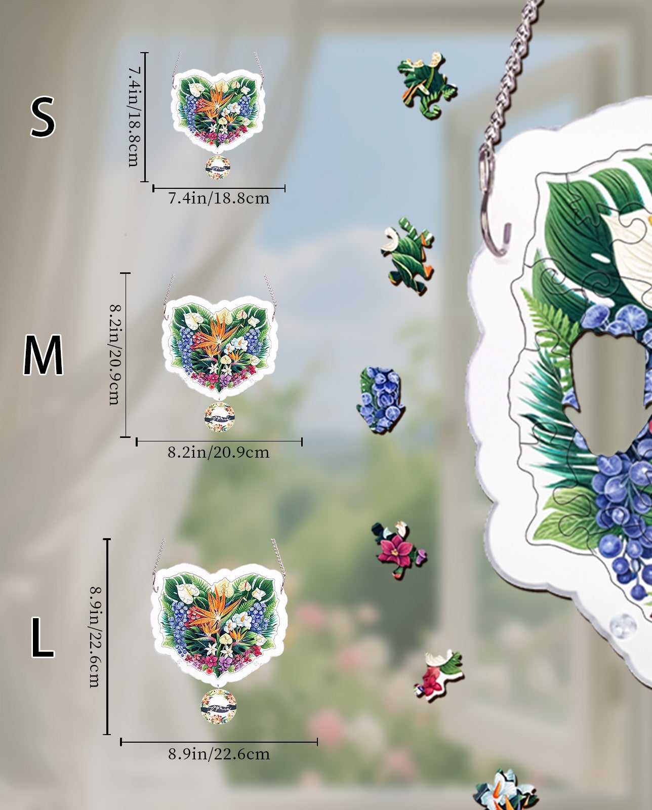 Acrylic Jigsaw Puzzle Suncatcher - Heatwave Bloom