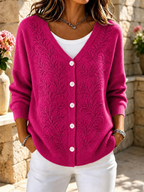 Women'S Long Sleeved Floral Pattern Casual Cardigan