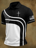 Men's Faith Cross Printed Polo Shirt
