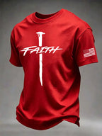 Men'S Faith Cross Printed Casual T-Shirt