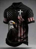 American Commemorative Cross Faith Printed Polo Shirt