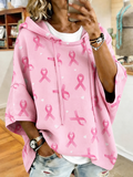 Women'S Pink Printed Hoodie