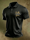 Men's Faith Over Fear Jesus Print Polo Shirt