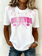 Women'S Belief In Breast Cancer Publicity Print Short Sleeve T-Shirt