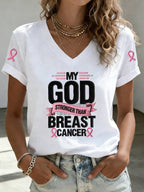 Women'S Pink Art Casual T-Shirt