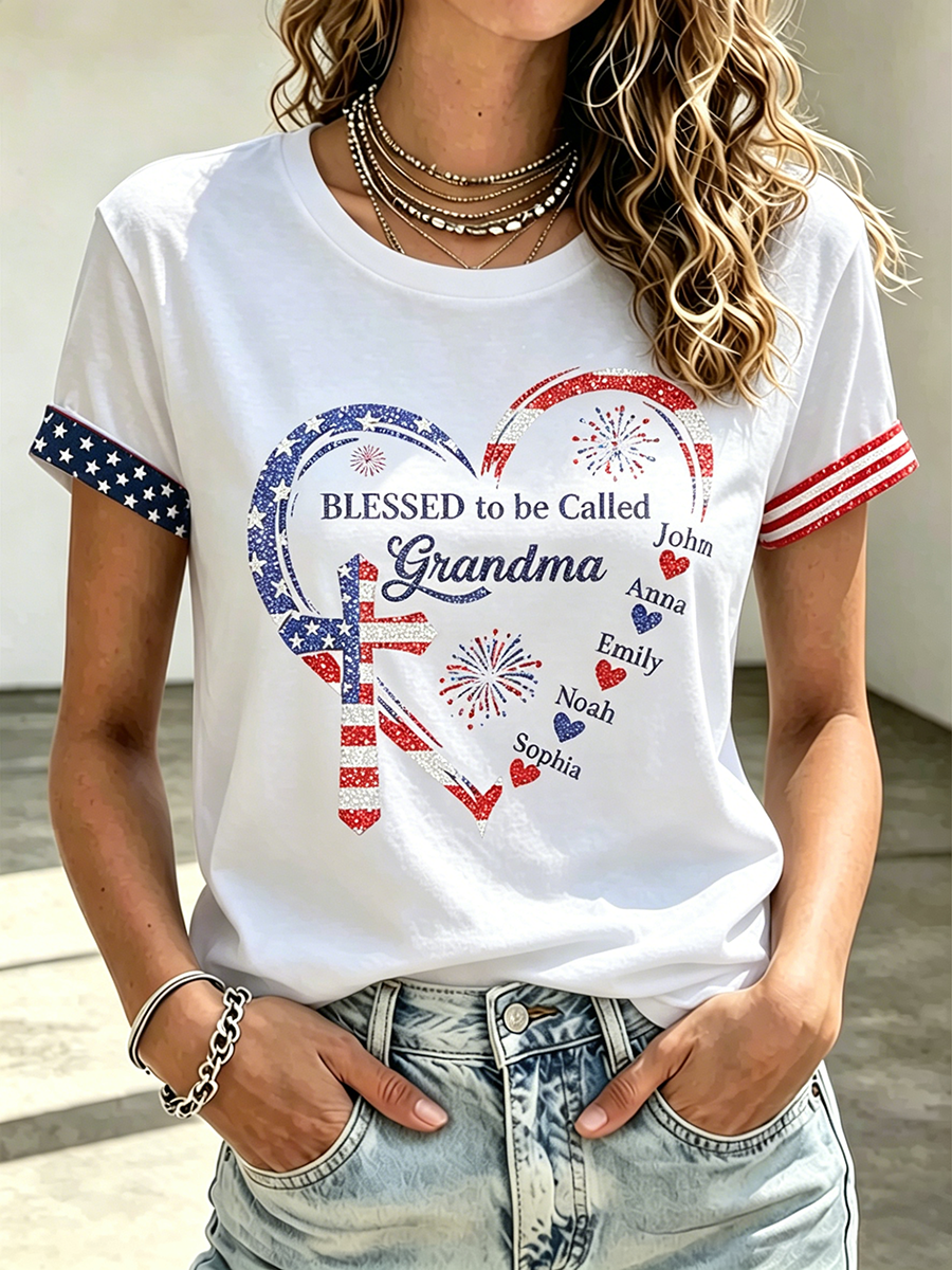 250Th Anniversary Commemorative Faith Glitter Printed Round Neck Top In The United States