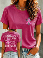Women'S Belief In Breast Cancer Publicity Print Short Sleeve T-Shirt