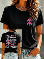Women'S Belief In Breast Cancer Publicity Print Short Sleeve T-Shirt