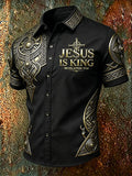 Men'S Faith Printed Casual Collar Shirt