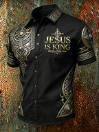 Men'S Faith Printed Casual Collar Shirt