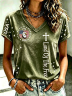 Women'S   USA 250Th Anniversary Commemorative Pattern T-Shirt
