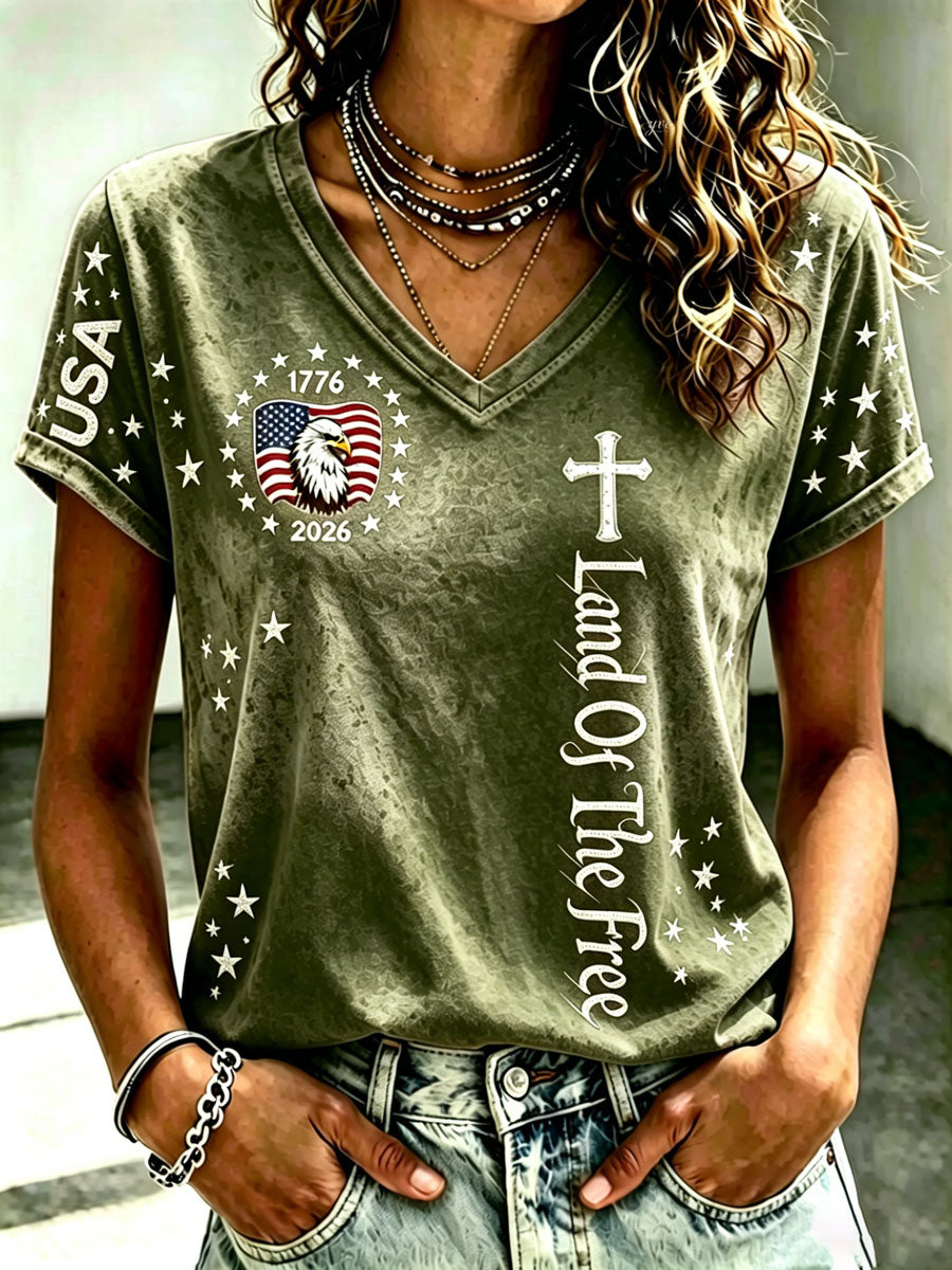 Women'S   USA 250Th Anniversary Commemorative Pattern T-Shirt