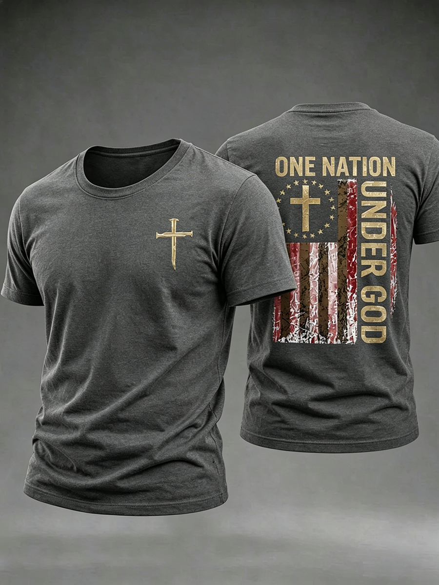 250Th Anniversary Faith Cross Printed Round Neck T-Shirt In The United States