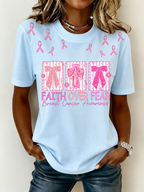 Women'S Belief In Breast Cancer Publicity Print Short Sleeve T-Shirt