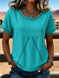 Women's Vintage Lace Patchwork Casual Shirt