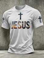 Men's Casual Jesus Print Casual T-Shirt