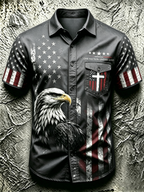 One Nation Under God Commemorative Printed Pocket Shirt Of American Faith