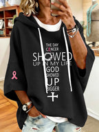 Women's Breast Cancer Faith Print Hoodie