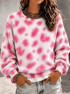 Women'S Casual Plush Spotted Comfortable Sweatshirt