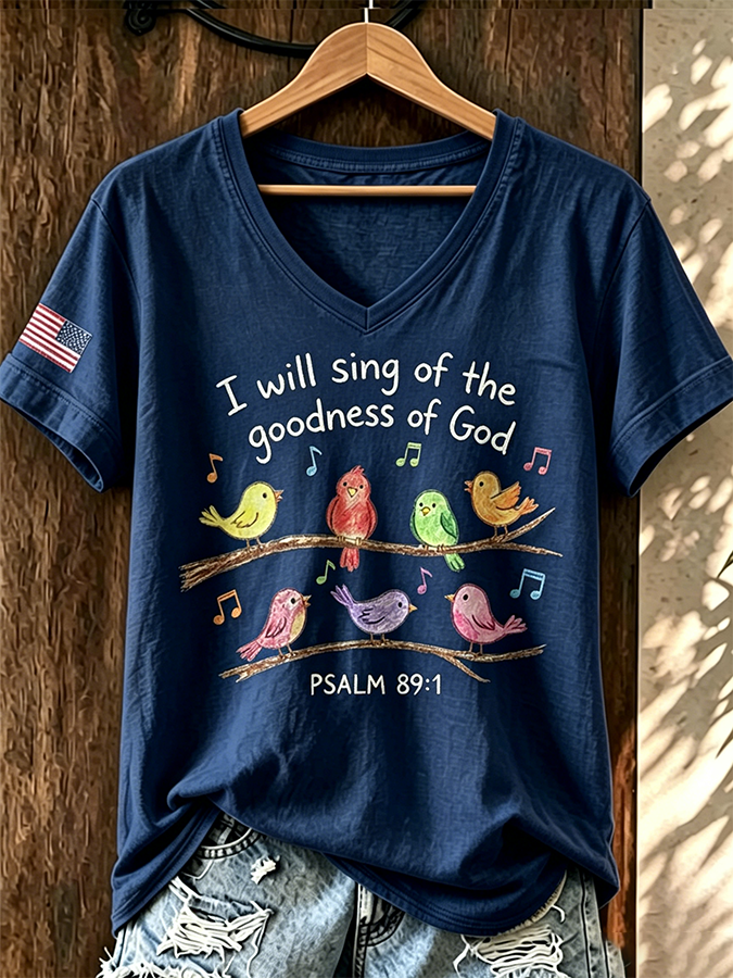Women'S I Will Sing Of Thegoodness Of God Print Top