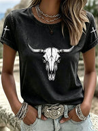 Women'S Western American Cross Casual T-Shirt