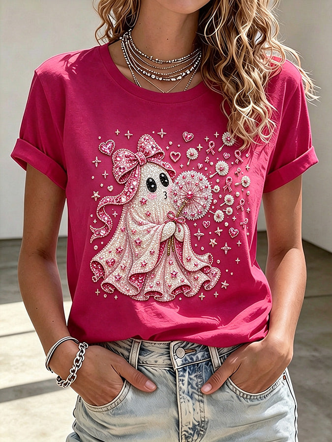 Women'S Breast Cancer Promotion Printed Casual T-Shirt