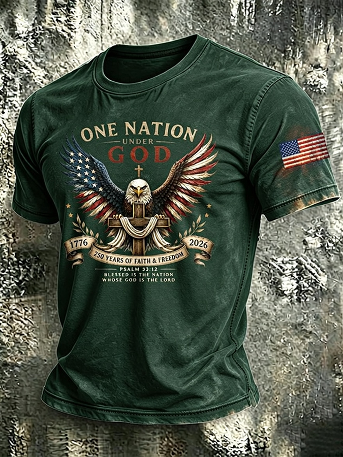 Men'S Patriotic Printed T-Shirt With Beliefs